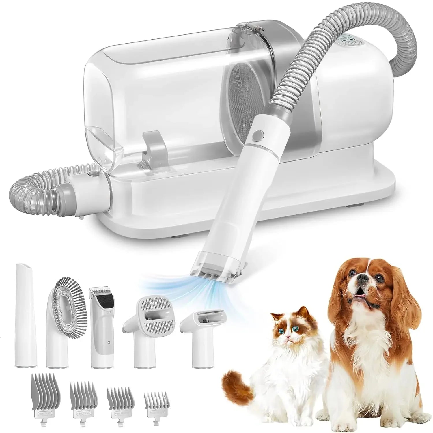Premium Pet Grooming Vacuum Kit – 2.3L Large Capacity Dog Hair Vacuum & Grooming Brush for Shedding Pets