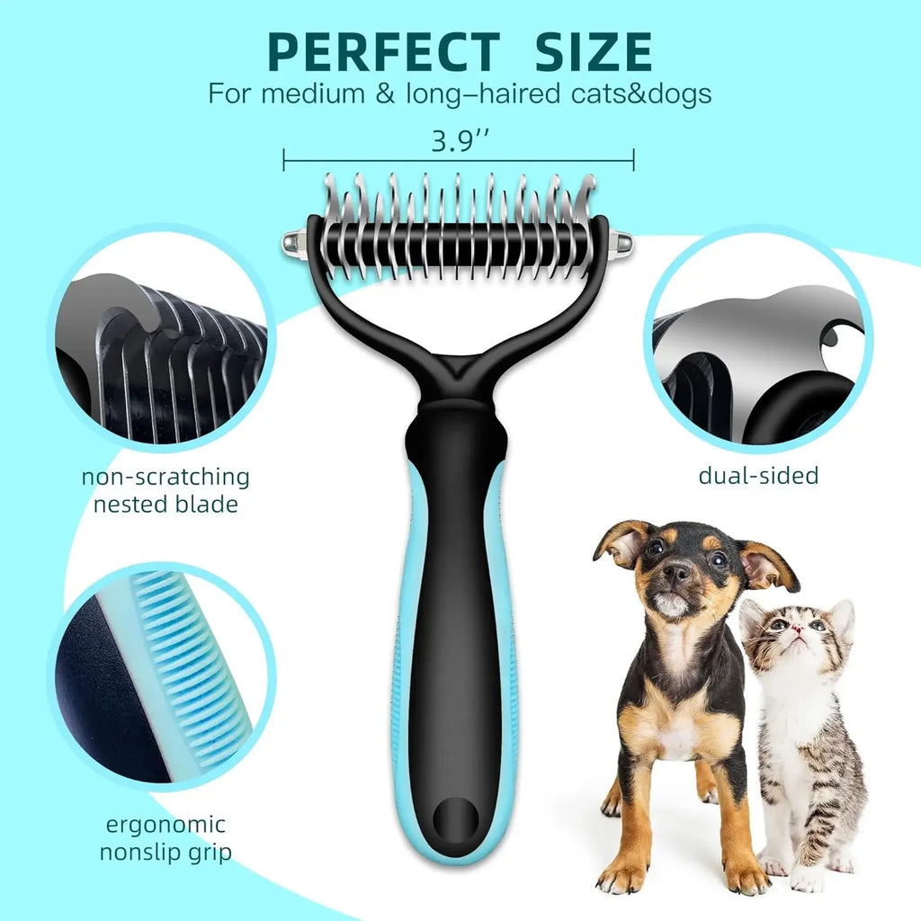 Professional Double-Sided Deshedding Brush 
— Reduces Dog Shedding By Up To 90%