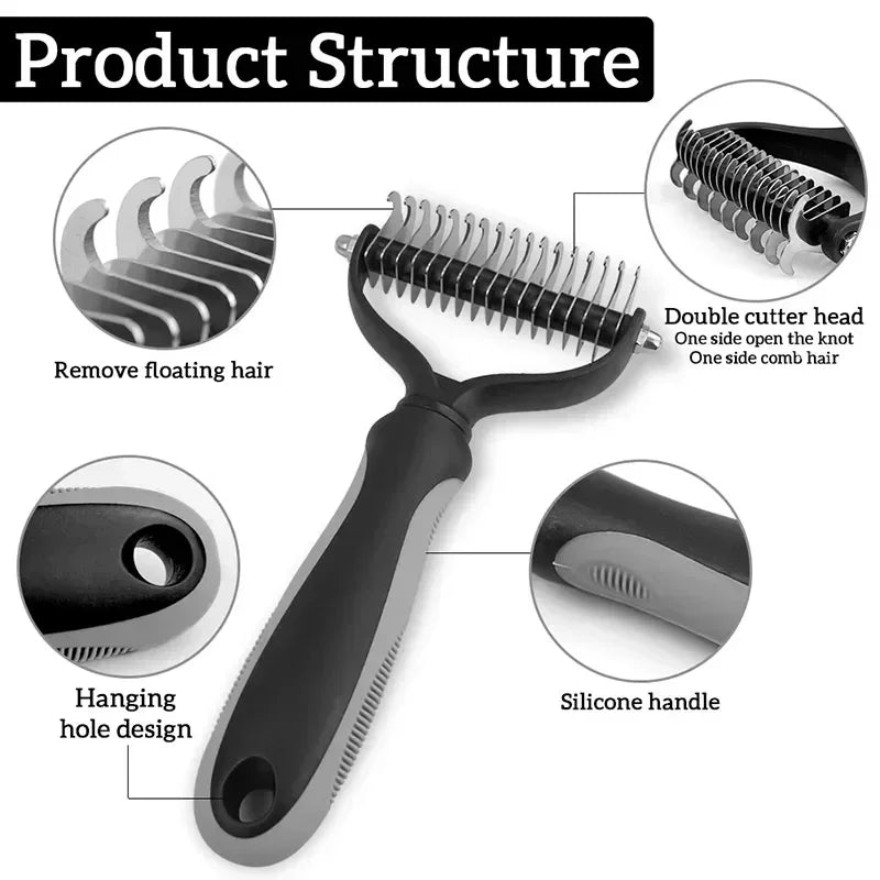 Professional Double-Sided Deshedding Brush 
— Reduces Dog Shedding By Up To 90%