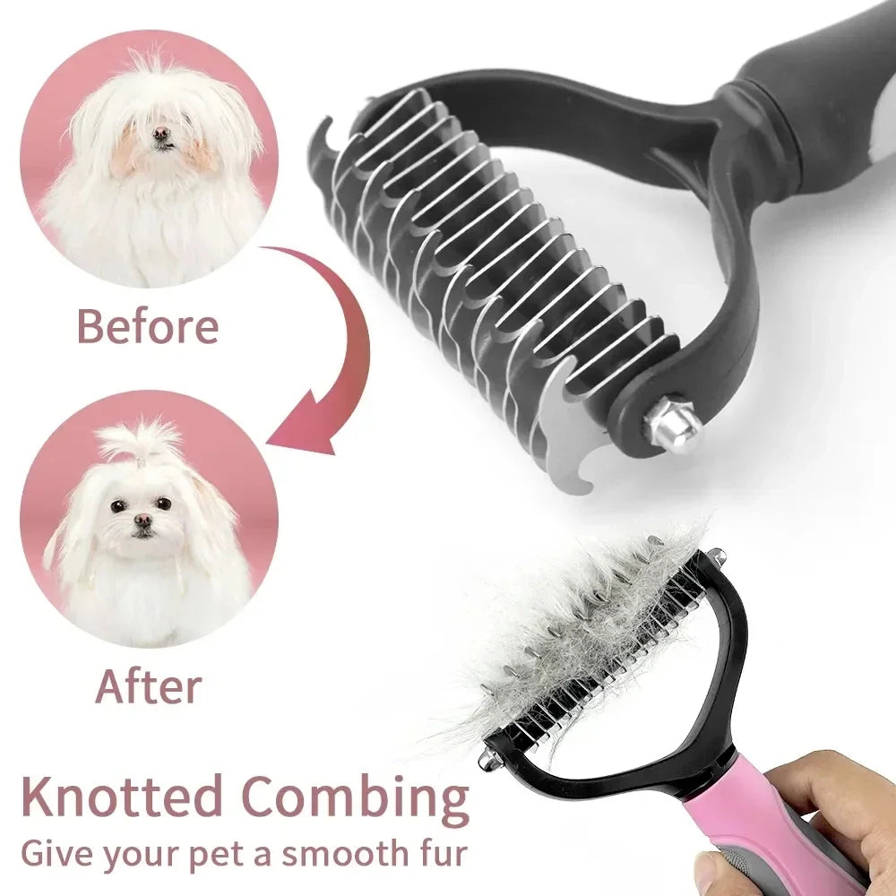 Professional Double-Sided Deshedding Brush 
— Reduces Dog Shedding By Up To 90%