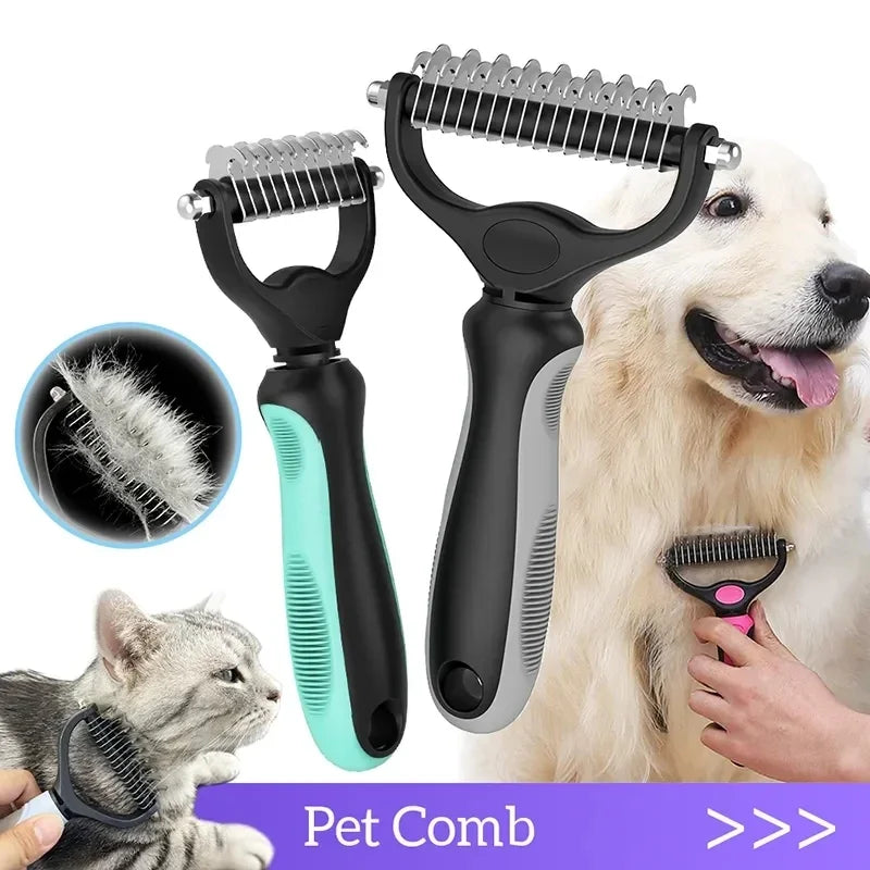 Professional Double-Sided Deshedding Brush 
— Reduces Dog Shedding By Up To 90%